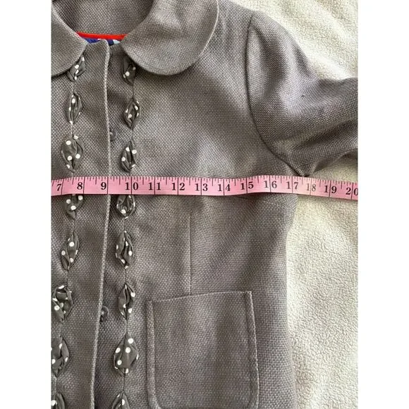 Boden Linen Blend Blazer, Size 4 Peter Pan Polka Dot - Picture 9 of 10